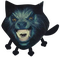A transparent cutout of Van Helsing's werewolf, but it's just the head with silly arms, a tail, and ears drawn on it.